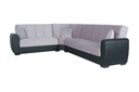 CANAPE D'ANGLE GRAND NOIR ET GRIS + COUSSINS