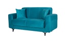 CANAPE CONVERTIBLE HARIS 3+1PL GRIS ET 2PL TURQUOISE