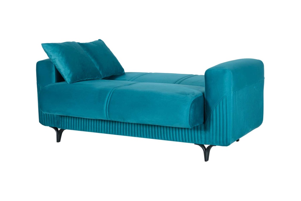 CANAPE CONVERTIBLE HARIS 3+1PL GRIS ET 2PL TURQUOISE