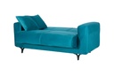 CANAPE CONVERTIBLE HARIS 3+1PL GRIS ET 2PL TURQUOISE