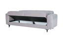 CANAPE CONVERTIBLE HARIS 3+1PL GRIS ET 2PL TURQUOISE