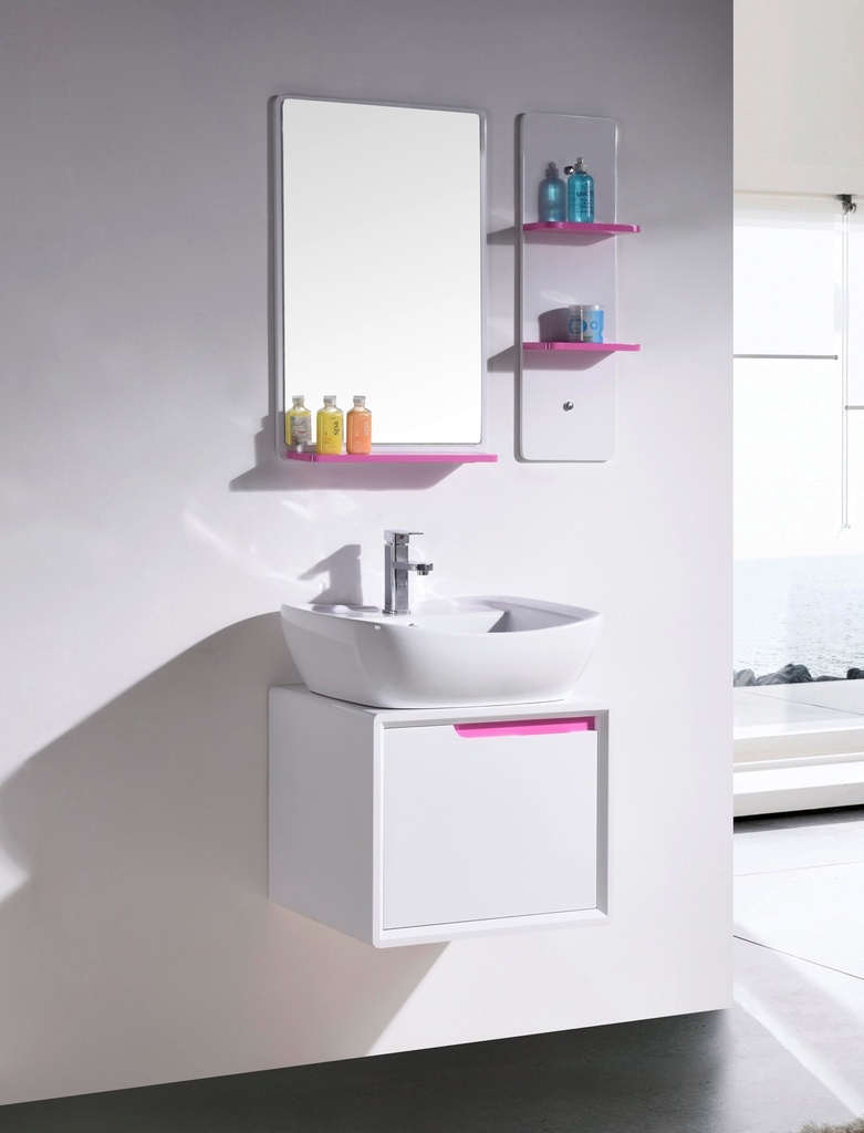 MEUBLE DE SALLE DE BAIN ROSE