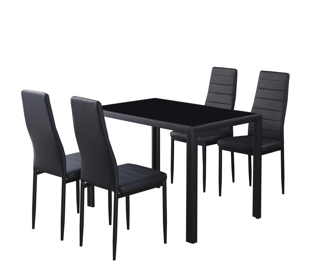 SALLE A MANGER COMODO + 4 CHAISE NOIR 110*70*76