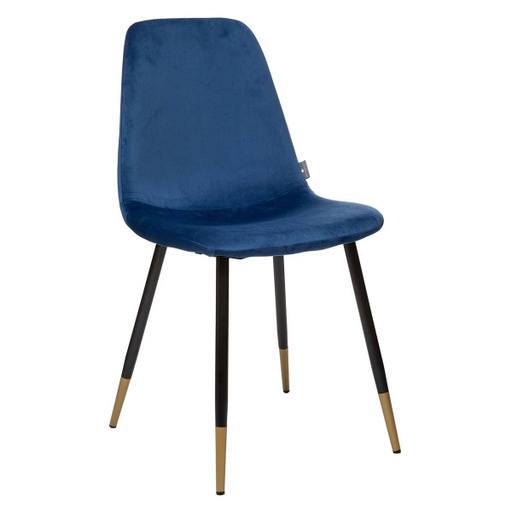 [166773B] CHAISE TYKA VELOUR BLEUE