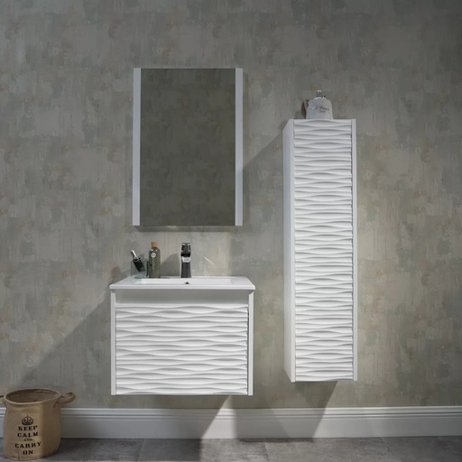 [SP5726-60] MEUBLE SDB 60X46X45 + VASQUE + MIROIR