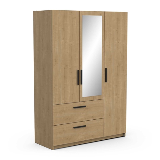 [454135] ARMOIRE 3 PORTES 1MIROIR CRAFT