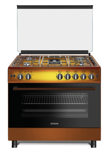 [OCGR9650-12BC] CUISINIERE OCEAN 5FG + FOUR GAZ MARRON