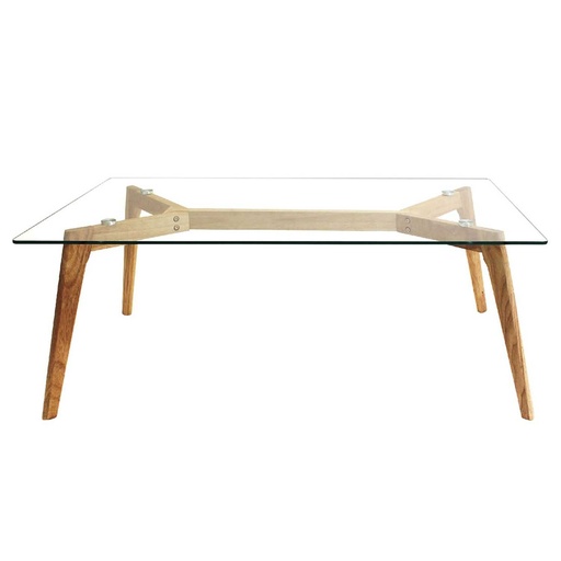 [HD3801] TABLE RECTANGULAIRE EN VERRE 110X60X45 CM