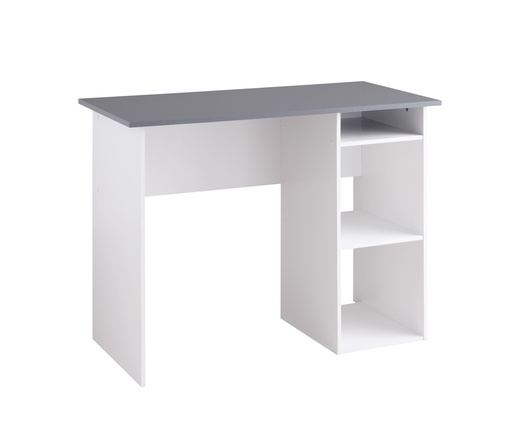 [548036] BUREAU AVEC 2 CASES BLANC GRIS