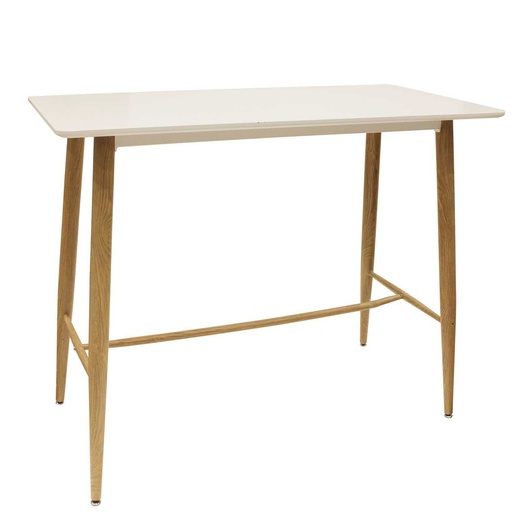 [HD6455] TABLE HAUTE BLANCHE 115X60X102CM